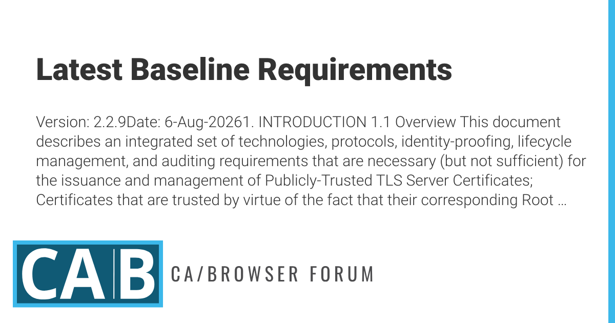 Latest Baseline Requirements